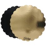 Dischi oro/nero bordo merlettato personalizzati