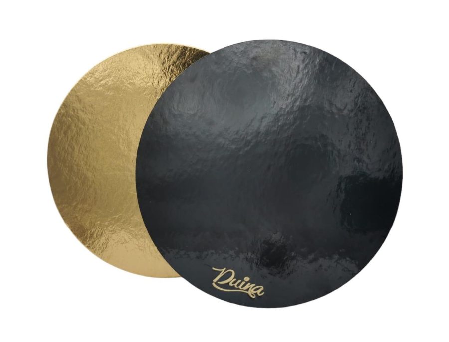 dischi torte bordo retto pers Dischi oro/nero bordo retto personalizzato - immagine 1